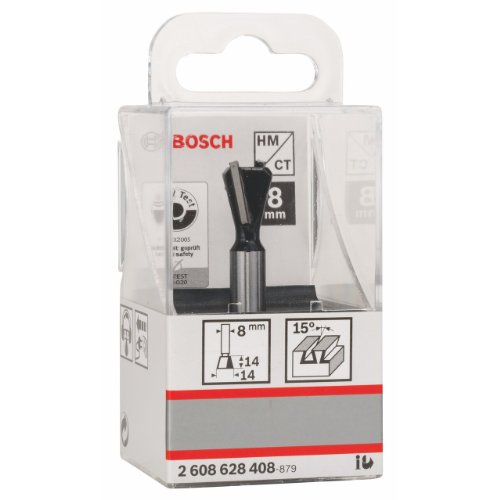 Bosch Zubehör 2 608 628 408 Zinkenfräser 8mm, D1 14,0 mm, L 14,0 mm, 15° - 3