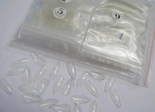 Clear Stiletto Point Full Cover False Nails 120 - Pink-Candy