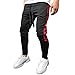 Produktbild Herren Hosen, Sonnena Klassisch Kordelzug Gebrochenes Loch Sporthose Jogginghose Männer Slim Fit Gestreift Beam Fuß Hosen Trainingshose Casual Outdoorhosen Herrenhosen