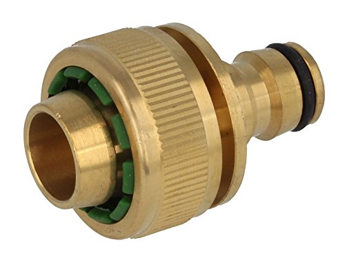 Schlauchanschluss mit Stecker für Wasserschläuche und Gartenschläuche 1/2 Zoll (Ø 13 mm) - massive Ausführung - messing-blank