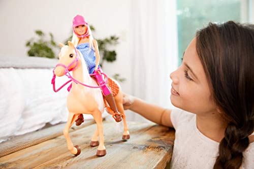 Barbie FXH13 - Pferd mit Mähne und Puppe mit beweglichen Knien, Puppen Spielzeug und Puppenzubehör ab 3 Jahren - 2