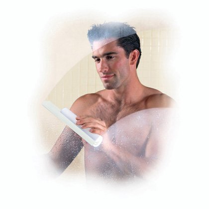 Cleret Elite Squeegee, Abzieher für Duschkabinen mit zweifacher Gummilippe – Weiß, 25 cm lang - 4