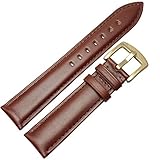 Functionaryb Echtes Lederarmband Schwarz Braun 18 19 20 21 22 24Mm Damen Herren Soft Smooth Strap Mit Silber Gold Metallschnalle, Schwarz Silberne Schnalle, 22Mm