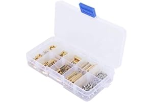 DollaTek M3 miedziane słupki mosiężne dysze dystansowe płytka PCB śruby nakrętki sześciokątna okrągła pojedyncza głowica cylindryczna - 120 szt.