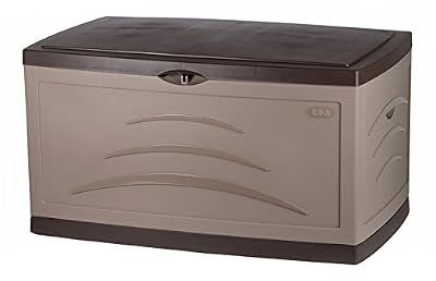 EDA Plastiques Coffre de jardin résine Serena taupe, l.121 x H.67 x P.76 cm