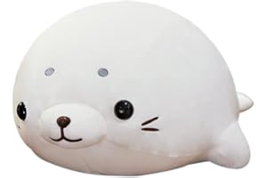 JAWSEU Foca Peluche Cuscino Animale di Mare, Paffuto Cuscino con Sigillo Cotone Animale Farcito Sigillo di Peluche Giocattoli, Peluche Animali Giocattolo Regalo per Bambini e Adulti (60cm)