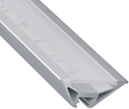 Aluminium Frame Assembly Corner Profile 3 Row Edge 1 M or 2 m – FOR LED STRIP LIGHT, 3 x 8 mm 2m Opal