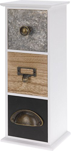 Holz Retro Schränkchen - Mini Kommode mit 3 Fächer - Schubladen Regal Ablage Aufbewahrungsbox