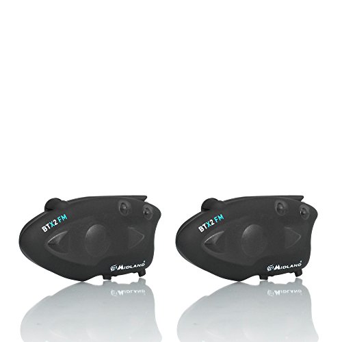 Midland BTX2 FM - Auriculares (Bluetooth, Control Remoto Integrado), Negro
