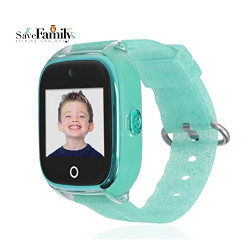 Reloj con GPS para NIÑOS Save Family Modelo Superior ACUÁTICO con Camara Color Verde Glitter.