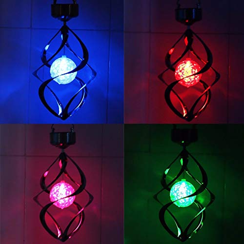 Preisvergleich Produktbild pyty123 Solar Wind Light Edelstahl Windmühle Light Edelstahl Art Style Landschaftslicht