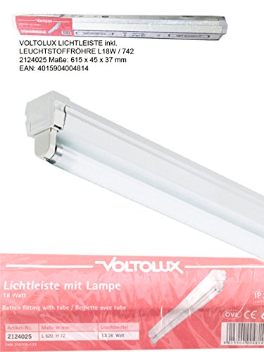 Preisvergleich Produktbild VOLTOLUX LICHTLEISTE MIT LEUCHTSTOFFRÖHRE L18W / 742 - 2124025 - 615x45x37