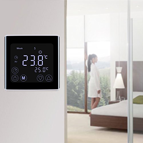 2 x Floureon BYC17.GH3 Thermostat Raumthermostat LCD Display Wandthermostat Touchscreen mit Weiß Backlight Digital Smart Programmierbares Heizkörper-Thermostat für Fußbodenheizung Wasserheizung - 3