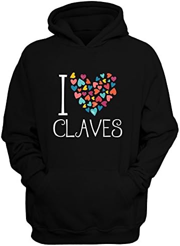Idakoos I Love Claves Colorful Hearts - Instruments - Hoodie