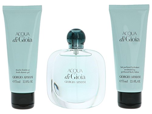 Giorgio Armani Acqua Di Gioia 50ml Eau De Parfum, 75ml Shower Gel and 75ml Moisturising Perfumed Body Lotion Set