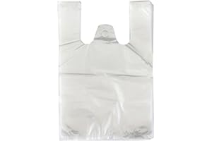 ERIOCTRY 100 unids Transparente tamaño Medio Bolsa de plástico Estilo Tanque Bolsas de Transporte para Comida Compras 22,6 x 39,9 cm 30 Micron dúplex