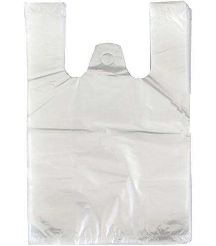 100 Sacs Gilet Transparent 24x36 Cm – Sacs Plastique Alimentaire Épicerie Supermarché Poignées Renforcées