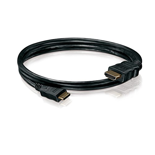 HDSupply X-HC050-010E High Speed Mini HDMI Kabel mit Ethernet, HDMI-A Stecker (19-polig) auf HDMI-C Stecker (19-polig), 2-fach geschirmt, vergoldete Kontakte, 1,0m, schwarz - 3