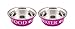 Produktbild Buddy's Line rutschhemmenden Edelstahl Fusion Futter/Wasser Servieren Pet Schüssel, Fuchsia/Weiß, 1-pint