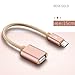 Produktbild HKFV Metall USB C 3.1 Typ C Stecker auf USB Buchse OTG Data Sync Konverter Adapterkabel Typ-c OTG Nylon geflochtenes Datenkabel (Rose Gold)