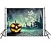 Produktbild VEMOW Halloween Party Dekoration Kulissen Kürbis Vinyl 5x3FT Laterne Hintergrund Fotografie Studio Wandaufkleber 150 * 90cm(Mehrfarbig, 150 * 90cm)