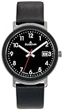 Dugena Herren Armbanduhr Nero Leder 36mm schwarz/silber