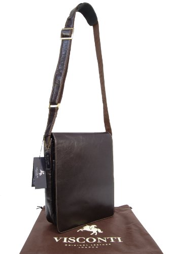 Organizer-Umh  ngetasche aus Leder von Visconti  18410  - Mokka Bruan - GR    E  B  25 H  30 T  7 cm