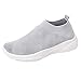 Produktbild Freizeit Slip-on Schuhe Flache für Damen Outdoor Laufschuhe Mesh Sportschuhe Runing Atmungsaktive Freizeitschuhe Sneakers, Grau, 41 EU