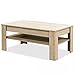 Produktbild Festnight Wohnzimmertisch Spanplatte mit Schublade und Ablageboden 110×65×48 cm Eiche