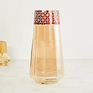 Home Centre Ajmerkaydens Textured Glass Vase, Gold, Standard