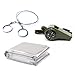 Produktbild HUAYANG Notfall Wild Survival Ausrüstung Kit Thermometer Kompass Pfeife + Thermodecke + Stahldraht Säge
