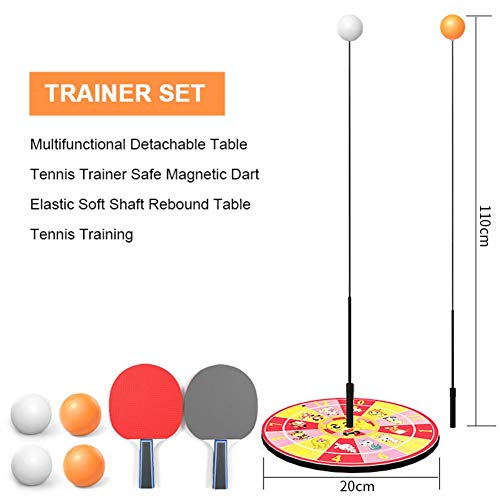Cokeymove Jeu de Tennis de Table Ping Pong Sports Toy, Entraîneur de Tennis de Table avec Manche Souple élastique, Multifonctionnel Détachable Détente Loisirs Sports Jouet Tennis Entraînement