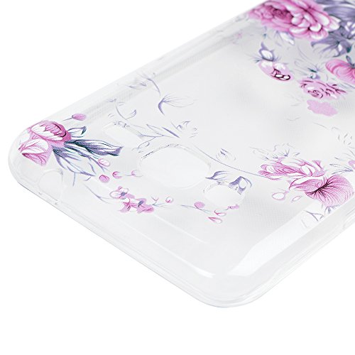 Badalink H  lle f  r Samsung  Galaxy J3 2016 Silikon Handy H  lle Schutzh  lle Rosa Rose Muster Ultra Slim Weich TPU Gummi Bumper Case Protective Back