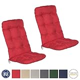 Beautissu 2er Set Hochlehner Auflagen Set Flair HL 120x50x8cm Sitzkissen Hochlehner Gartenstuhl Stuhlkissen besonders bequem in Rot Beautissu 2er Set Hochlehner Auflagen Set Flair HL 120x50x8cm Sitzkissen Hochlehner Gartenstuhl Stuhlkissen besonders bequem in Rot