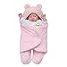 Produktbild happy event Säugling Baby Jungen Mädchen Baumwolle Schlafsack Swaddle | Schlafender Swaddle | Muslin Wrap | Baby Winter-Einschlagdecke | Baby Sleeping Bag Wrap (Rosa, 3M)