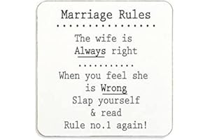 60 Second Makeover Limited Marriage Rules Cork Coaster Funny For Him Husband Birthday Gifts For Wife Wedding Anniversary Present Marriage Humour