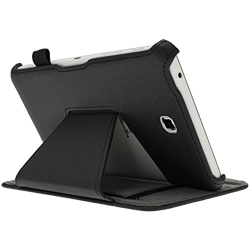 igadgitz Premium Schwarz PU Leder Tasche für Samsung Galaxy Tab 4 8.0″ SM-T330 mit Stand + Hand Strap + Auto Sleep/Wake + Displayschutzfolie - 5