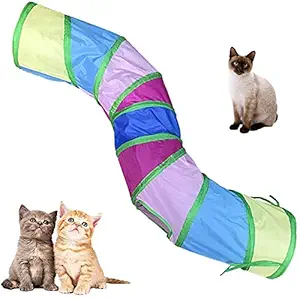 Royale Dog Cat Tunnel Tube Kitten Toys Pop Up Collapsible Interactive Play Puppy Pet Rainbow Move Toy Two Peek Hole Indoor Outdoor Hidden Training Running Puzzle