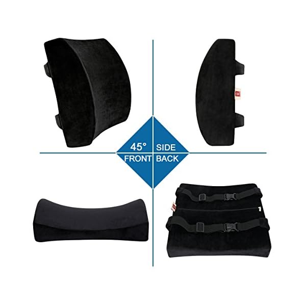 LoveHome Lumbar Support Pillow Back Cushion for Office Chair with Memory Foam and Velvet Cover Relief Lower Back Pain for Car Sofa - Image 3