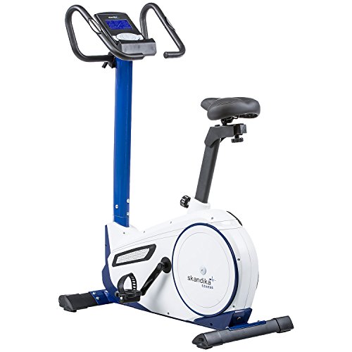 skandika Ergometer Morpheus, Fitnessbike, Heimtrainer mit Bluetooth, Pulsgurt, 32 einstellbare Widerstandseinstellung und Multifunktionscomputer mit Kalorienverbrauch, Puls