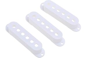 Musiclily Pro Plastica 50/50/52mm Copri Pick Up Covers Single Coil Stratocaster per Chitarra Import Strat Squier, Bianco (Set di 3)