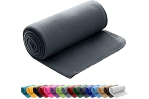 ‎WOMETO wometo Polar Fleecedecke oekoTex 130x160 ca. 400g mit Anti-Pilling und Kettelrand dunkelgrau grau