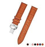 AUTULET Herren Leder Uhrenarmband Hellbraun 22mm