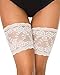 Produktbild UMIPUBO Elastische Oberschenkelbänder Socken Damen Sexy Lace Schenkel-Band Anti-Chafing Bands Anti-Rutsch Oberschenkel (C:64-69cm, Weiß)