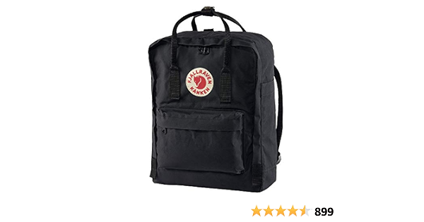 Fjällräven Kånken, Zaini, Nero (Black), 16 L (38 x 27 x 13 cm) : Fjallraven:  Sport e tempo libero