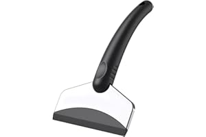 VONRUSS-UK Ice Scraper for Car Windscreen, Heavy Duty Stylish Quality Stainless Steel Black ABS Traceless Car Window Squeegee Car Ice Scraper