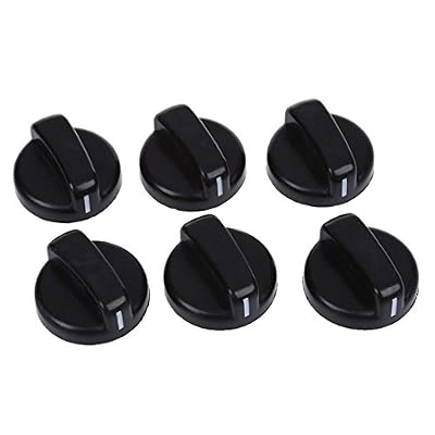 SODIAL(R) Sonline 6 PCS Noir Cuisine Plastique Cuisiniere a Gaz Cuisiniere Boutons de Controle