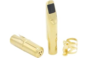 Sax Mouthpiece, Jazz Alto Saxophone Metal 8C Mouthpiece with Cap Patches Pads Cushions