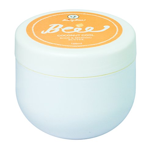 Beauty Beees Body & Shaving Butter | 2 in 1 Bodybutter und Rasieröl | Naturkosmetik aus kontrolliert biologischem Anbau mit Kokos- und Mandelöl für seidig glatte Haut | Für alle Hauttypen| 100 ml - 2