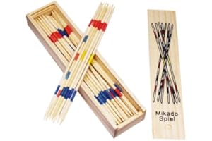 PARENCE.- Gioco Mikado in legno - Classico gioco da tavolo per bambini e adulti - Bastoncini colorati in scatola di legno - Destrezza e concentrazione ideali per la famiglia, i viaggi e i regali